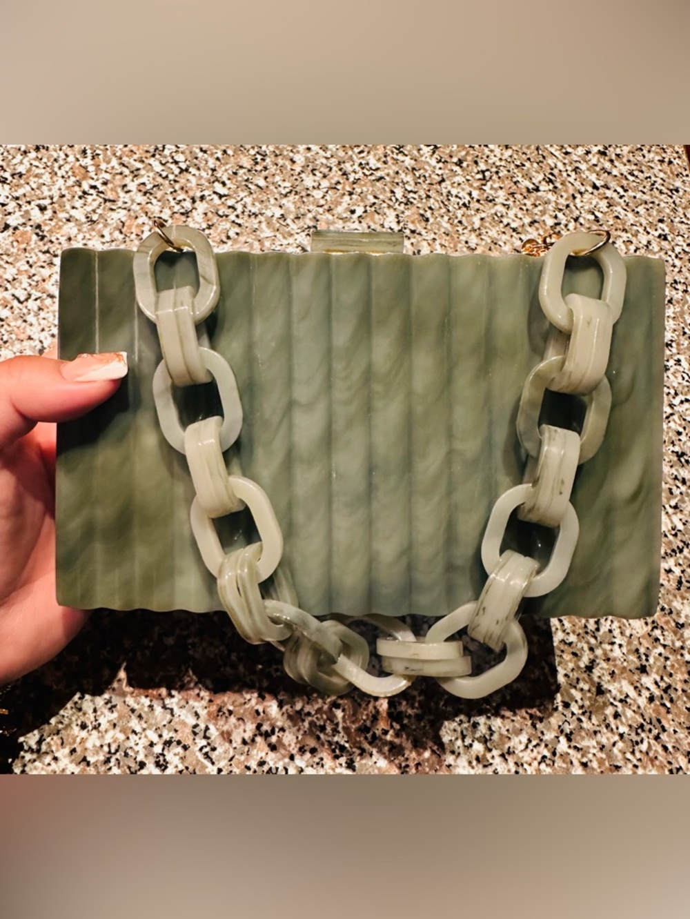 ZARA Emerald Acrylic Clutch - Picture 2 of 6